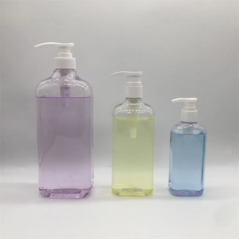 250ml 1L Square Pet Cosmetic Packing Shampoo Lotion Plastic Bottle