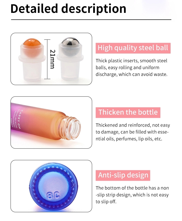 Wholesale Glass Cosmetics Skincare Packaging Massage Serum Perfume Sample Roller Ball Containers Empty Essential Oil Roll on Bottle