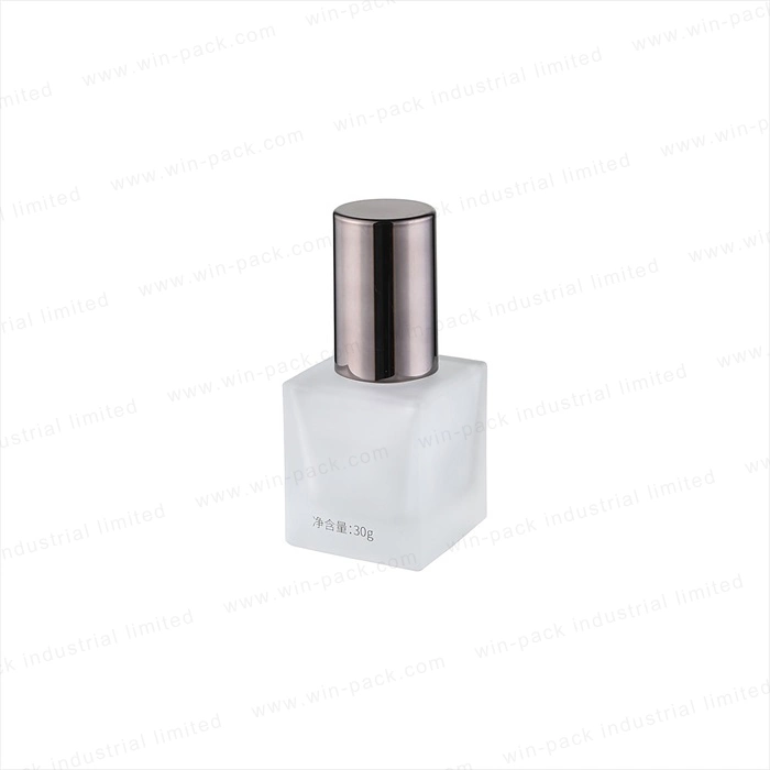 Winpack Cosmetic Square Glass Frost Lotion Pump Bottle 30ml