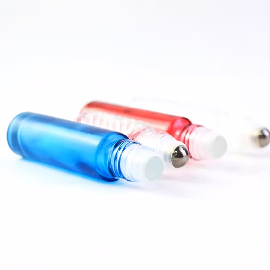 10ml 15ml Refillable Glass Essential Oil Roll on Bottle with Steel Roller Ball and Bamboo Lid