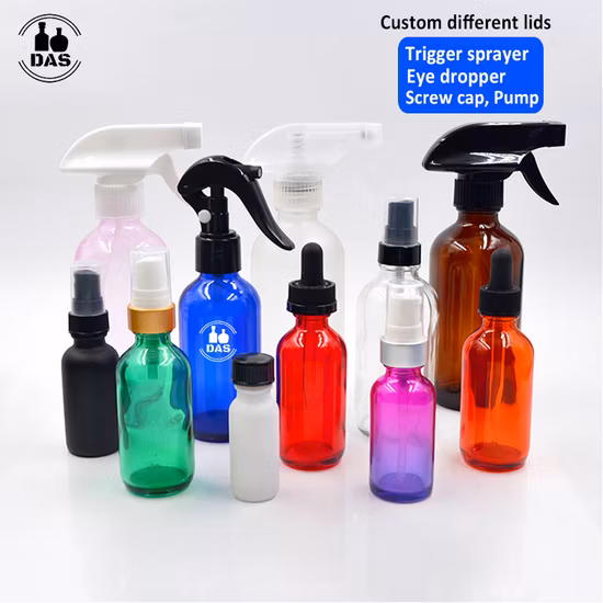 Free Sample Wholesale Frosted Boston 8oz Round Amber Dropper Essential Oil Glass Bottles