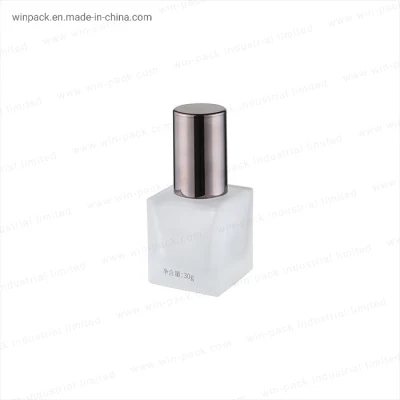 Winpack Cosmetic Square Glass Frost Lotion Pump Bottle 30ml
