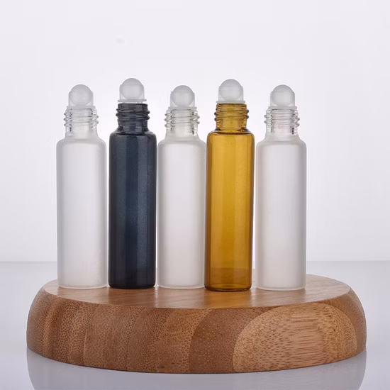 10ml Black Amber Frosted Borosilicate Glass Essential Oil Bottle with Roller Ball