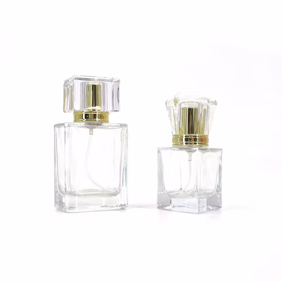 Wholesale Customized 50ml Square Spray Glass Bottle Luxury Perfume Packaging Bottle